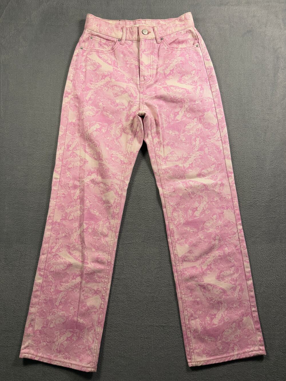 BDG Urban Outfitters Jeans Womens 25 Pink Acid-Wash High Rise Straight Leg Pants